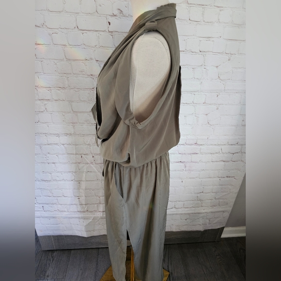 Stella & Jamie Cowl Neck Utility Maxi Dress | Light Olive Green | XS | EUC - Picture 5 of 14